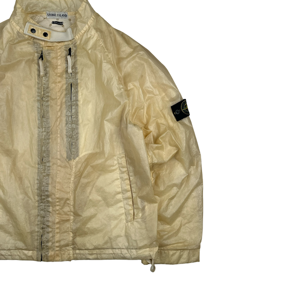 Stone Island 2001 Beige Micro Felt Transparent Laminated Web Jacket - Large