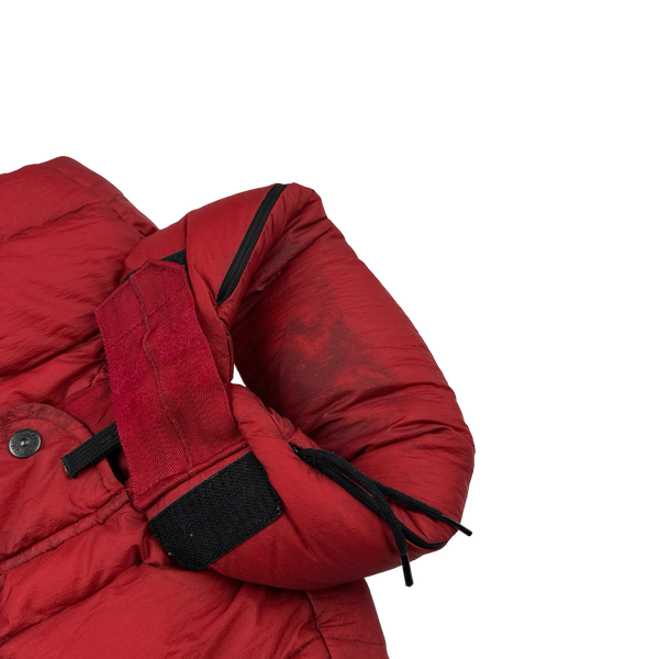 Stone Island 2009 Red Opaque Nylon Tela Down Gilet - Large