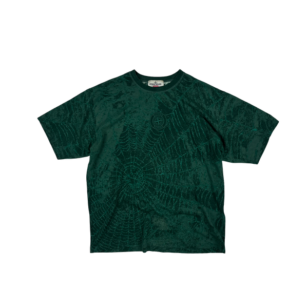 Stone Island x Supreme 2023 Green Spiderweb T Shirt - Large