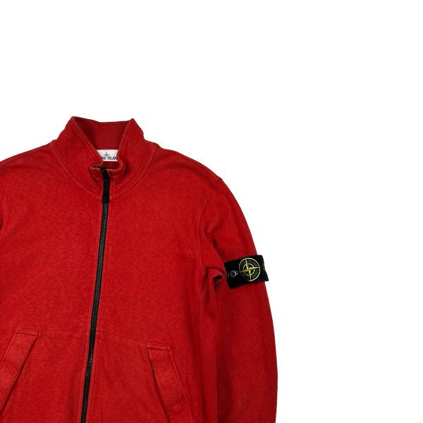 Stone Island 2014 Red Zipped Cotton Jumper - Large