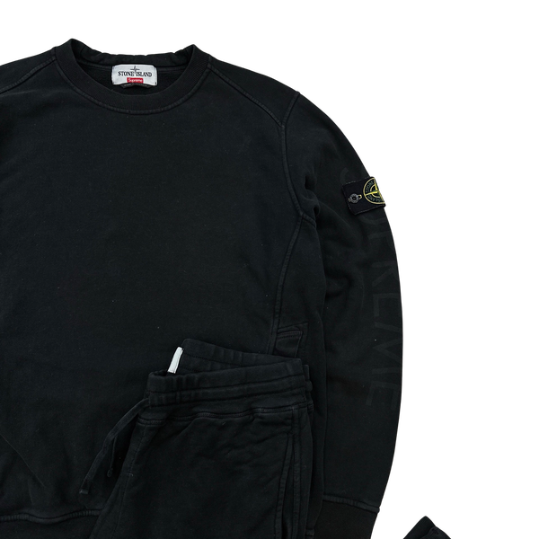 Stone Island x Supreme 2014 Black Spellout Tracksuit Set - Large