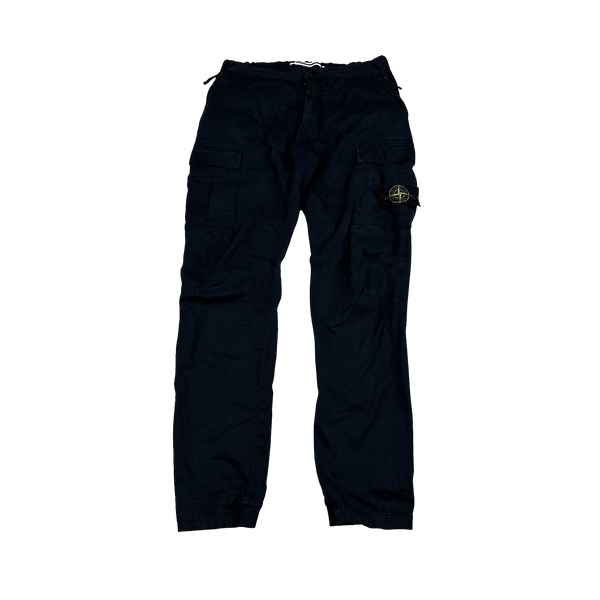 Stone Island 2017 Navy Cotton Twill Cargos - Small