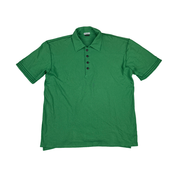 Stone Island Vintage Cotton Embroidered Back Spellout Polo Shirt - Large