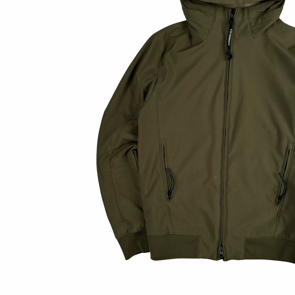 CP Company Khaki Fleece Lined Soft Shell Lens Jacket - Small