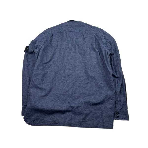 Stone Island 2014 Blue Indigo Cotton Overshirt - XXL