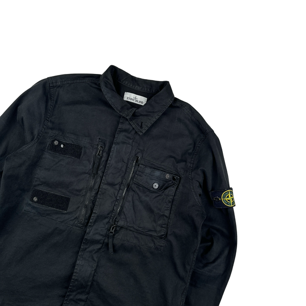 Stone Island 2015 Black Thick Cotton Multi Pocket Jacket - Large