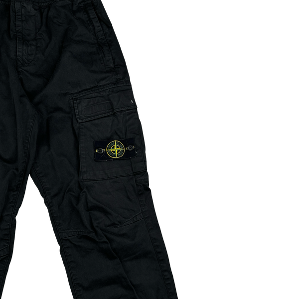 Stone Island 2021 Black RE T Cargo Trousers - 30"
