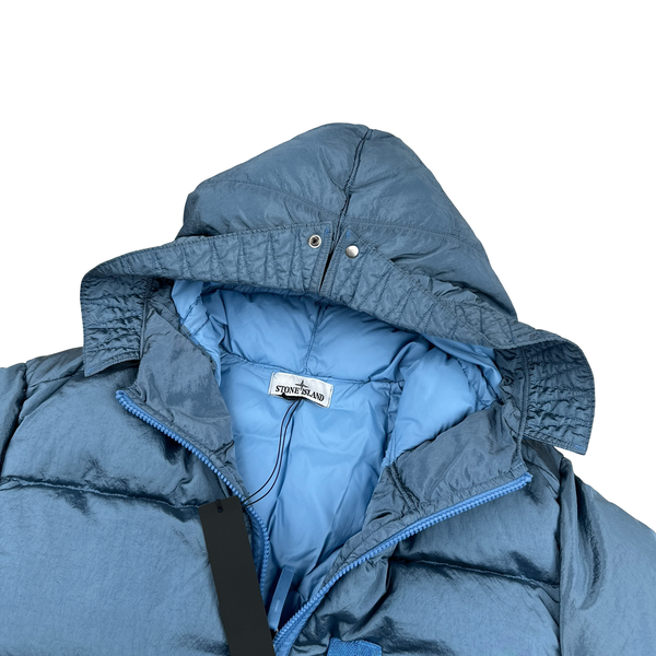 Stone Island 2022 Baby Blue Nylon Metal Econyl Down Puffer Jacket - Large