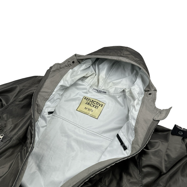 Stone Island 2006 Silver Reflective Mesh Reflective no.979 Jacket - XXL