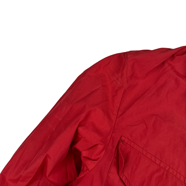 Stone Island 2008 Red Nylon Resin Coated Zipped Overshirt Jacket - Medium