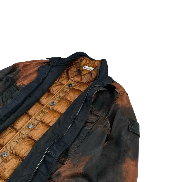 Stone Island 2014 Raso Hand Painted Tortoise Shell Camo Field Jacket - Large