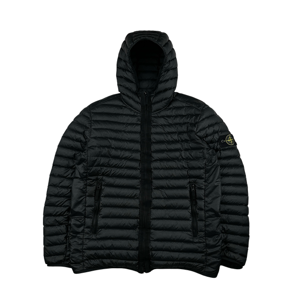 Stone Island 2022 Black Loom Woven R Nylon Down TC Puffer - Large