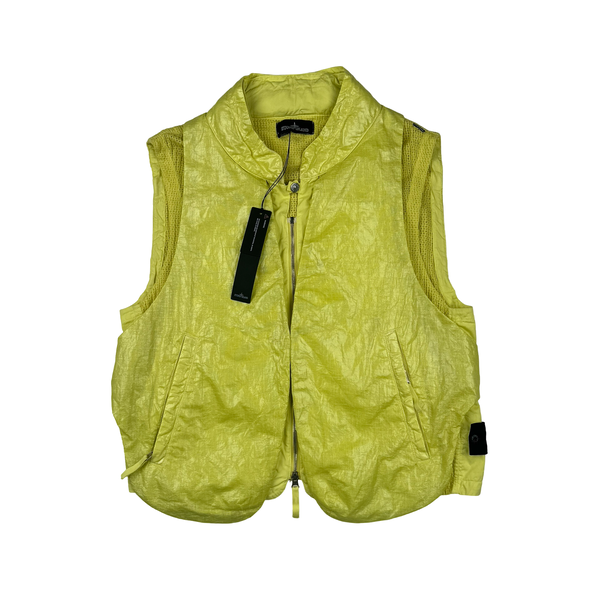 Stone Island 2022 Yellow Shadow Project Glass Linen Utility Vest - Large
