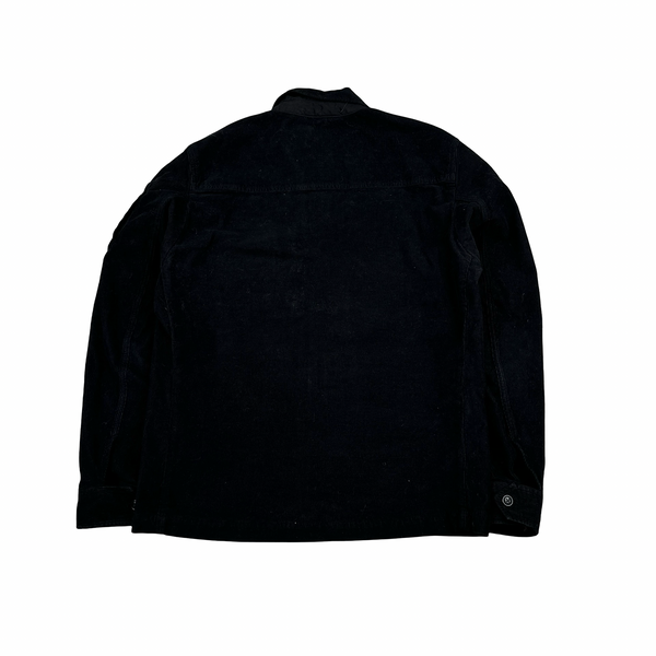 CP Company Black Corduroy Zipped Shirt - Small