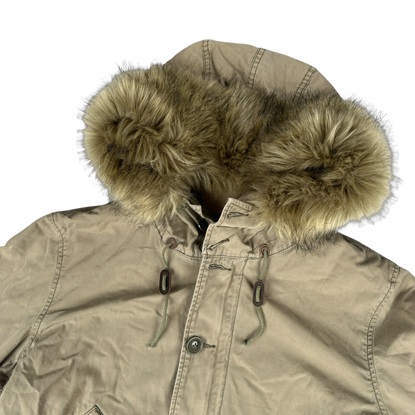 Ralph Lauren Denim Supply Fur Hooded Parka Jacket - Large