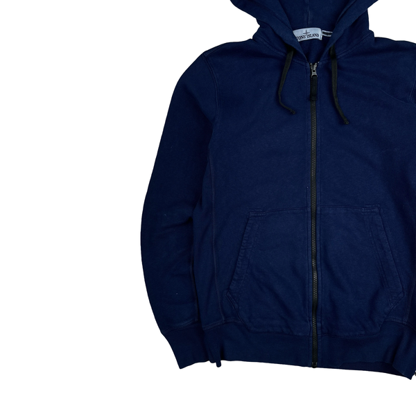 Stone Island 2015 Navy Cotton Zipped Hoodie - Medium