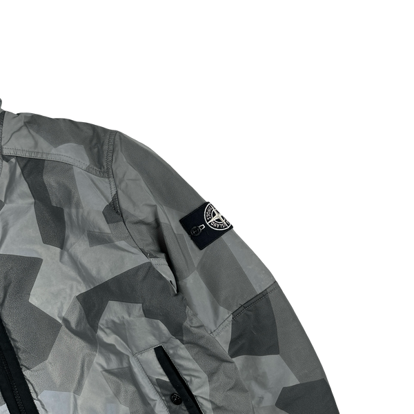 Stone Island 2012 Silver Fleece Lined Camo Reflective Jacket - Large