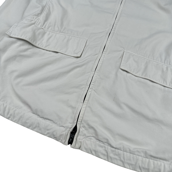 Stone Island 2022 White Batavia Hooded Jacket - Large
