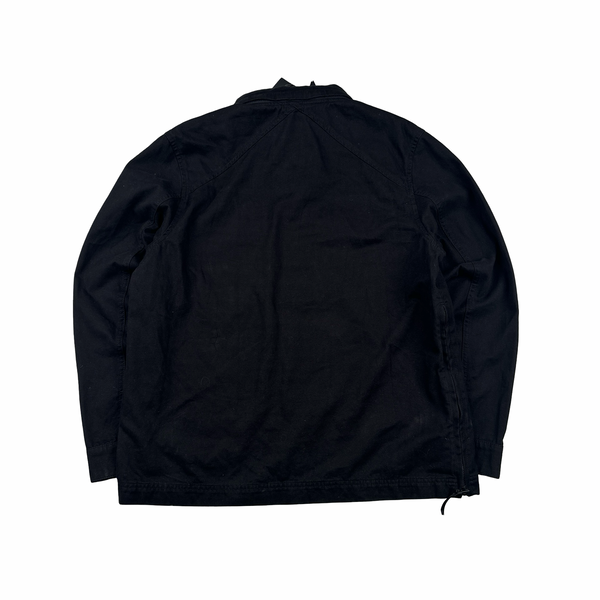 Ma Strum Black Quarter Zip Pullover Smock Overshirt - Small