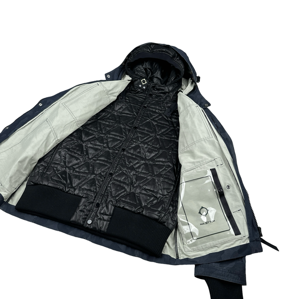 Ma Strum Navy Camo Multi Pocket Lined Jacket - Medium