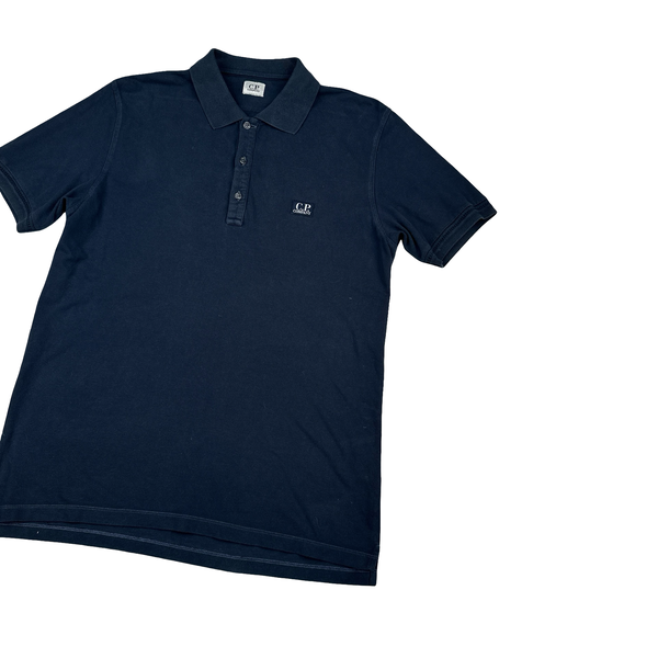 CP Company Navy Cotton Polo Shirt - Large