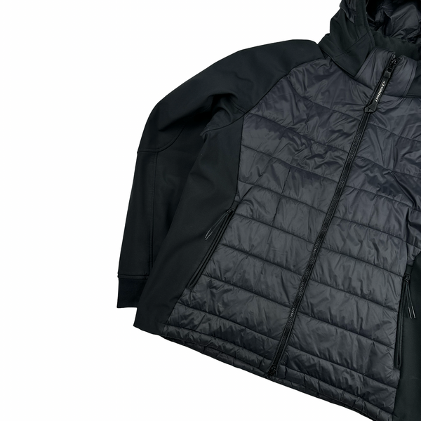 CP Company Black Hybrid Padded Soft Shell Goggle Jacket - 2XL