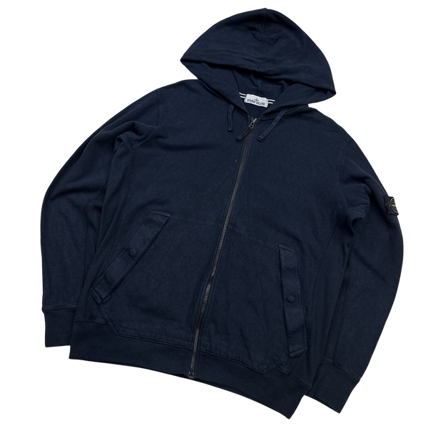 Stone Island 2014 Navy Cotton Zipped Hoodie - XXL