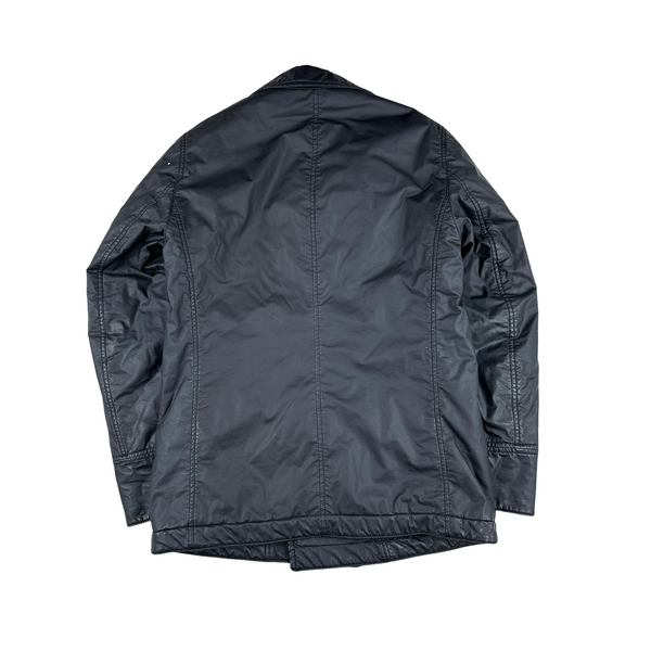 Stone Island 2012 Navy Mussola Gommata Double Breasted Jacket - Small