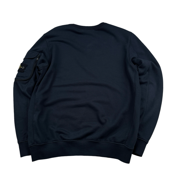 Stone Island 2022 Navy Cargo Pocket Crewneck Sweatshirt - Medium