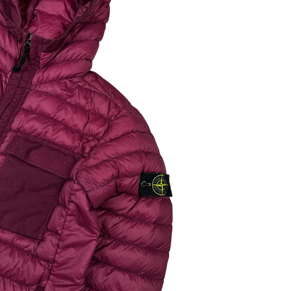 Stone Island 2018 Burgundy Micro Yarn Down Puffer Jacket - Large