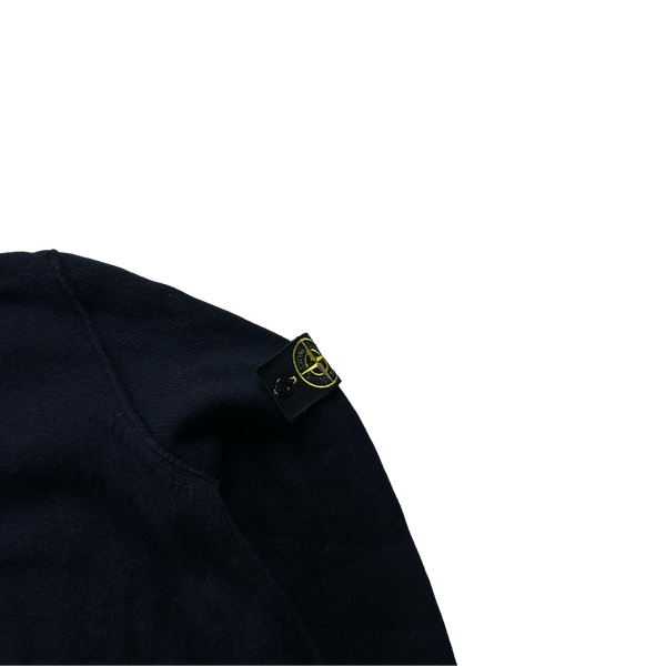 Stone Island 2014 Navy Knitted Buttoned Jumper - Large