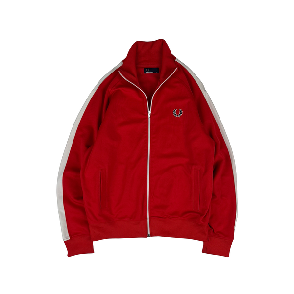 Fred Perry Red Zipped Track Jacket - Medium