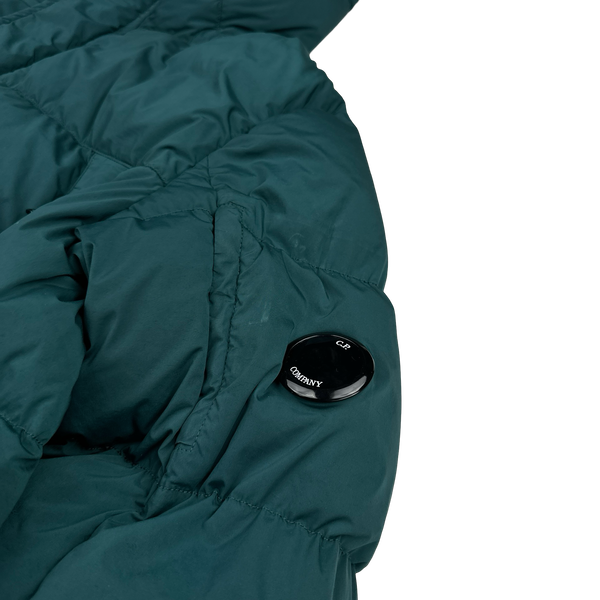 CP Company Teal Nycra Down Filled Puffer Long Jacket - Medium