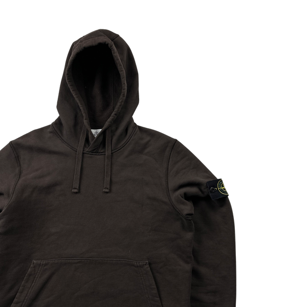 Stone Island 2021 Brown Pullover Cotton Hoodie - Small