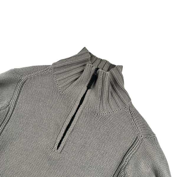 Stone Island AW2000 Heather Grey Vintage High Neck Jumper - Large
