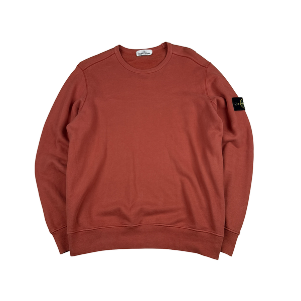 Stone Island 2019 Orange Cotton Crewneck - Large