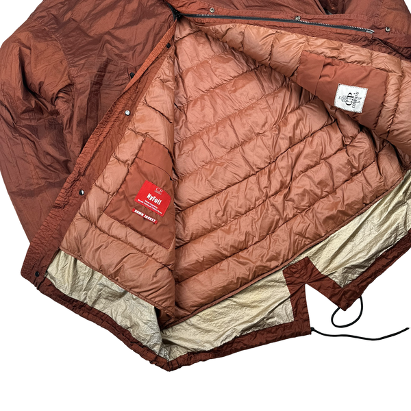 CP Company Burgundy Down Filled Nyfoil Fishtail Parka - XL