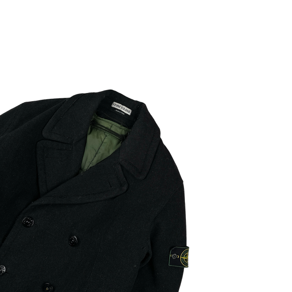 Stone Island Vintage 1996 Thick Wool Trench Coat - Medium