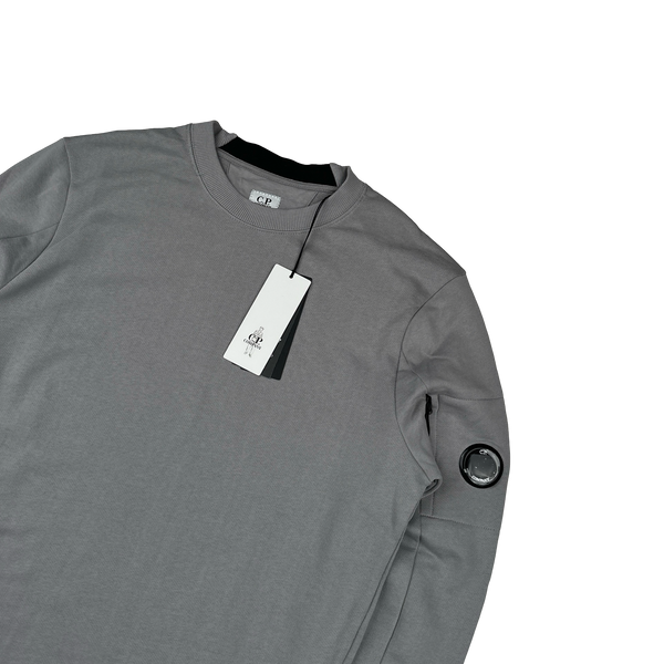 CP Company Stone Grey Cotton Lens Viewer Crewneck - Medium, Large, XL, XXL