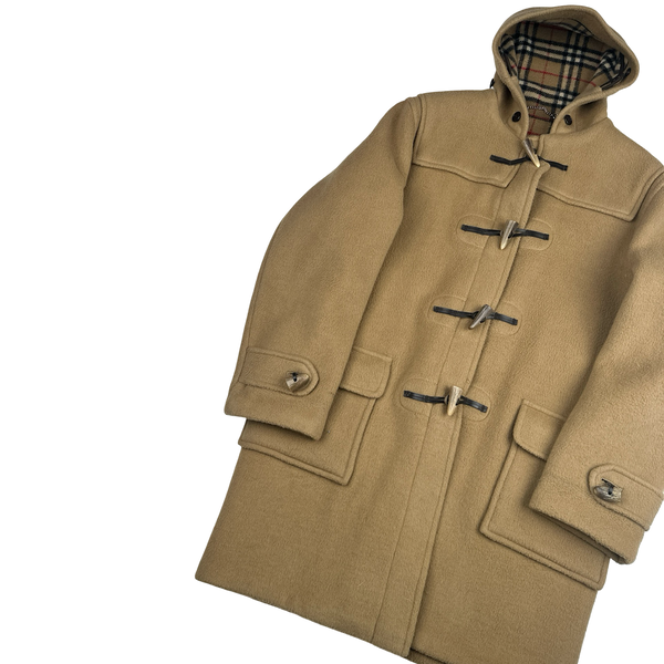 Burberry Lana Wool Blend Hooded Duffle Coat - XL