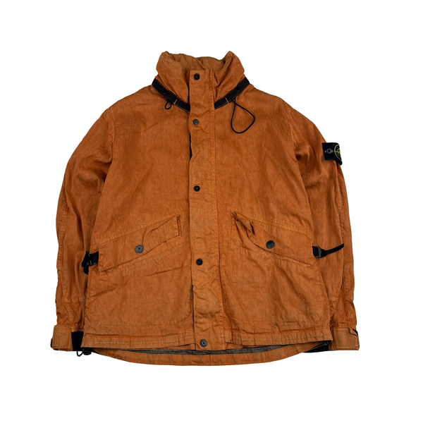 Stone Island 2011 Orange Lino Zipped Jacket - Large