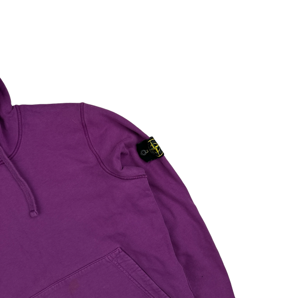 Stone Island 2021 Purple Pullover Cotton Hoodie - Small
