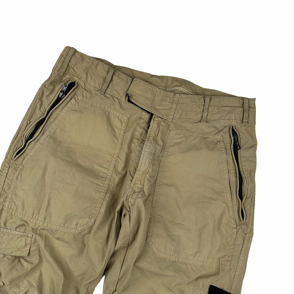 Stone Island Beige 2010 Loose Cotton Cargo Trousers - Medium