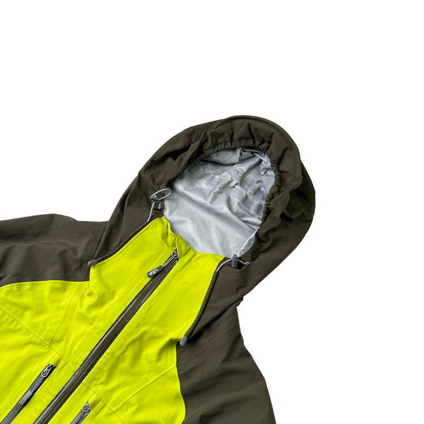 RAB Dark Green/Neon Yellow Neo Zipped Waterproof Rain Jacket - Small
