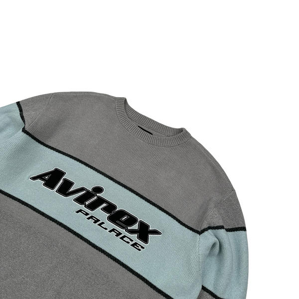 Avirex X Palace Knit Spellout Crewneck Jumper - Large
