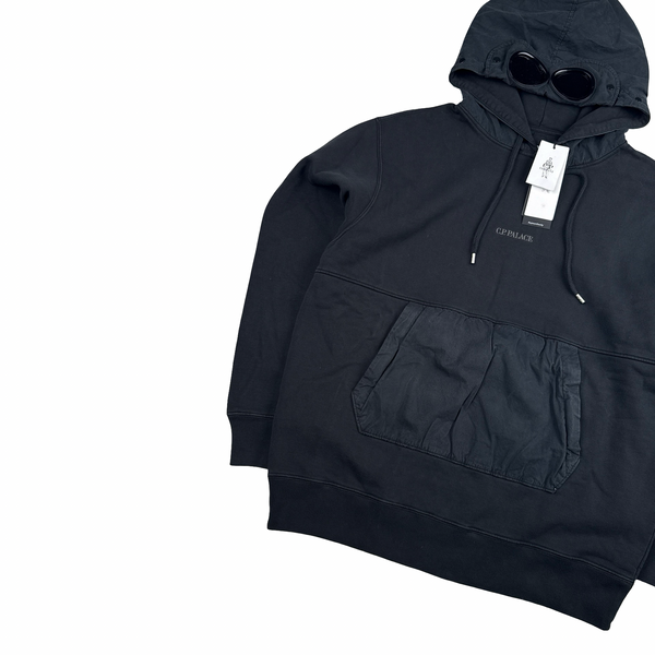CP Company x Palace Black Spellout Goggle Hoodie - Large - XL