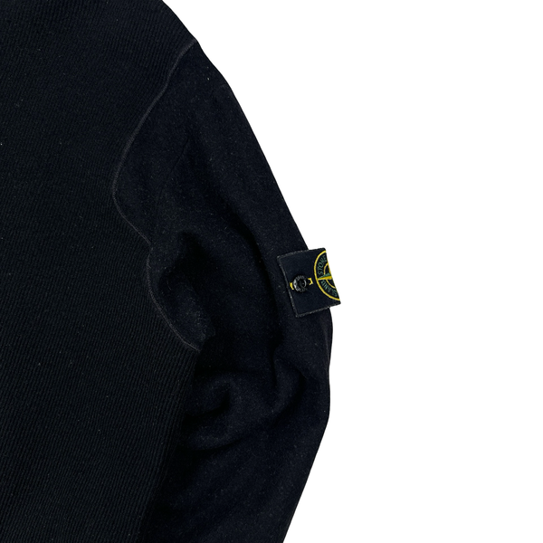 Stone Island 1999 Black Wool Vintage Pullover Mock Neck Jumper - Medium