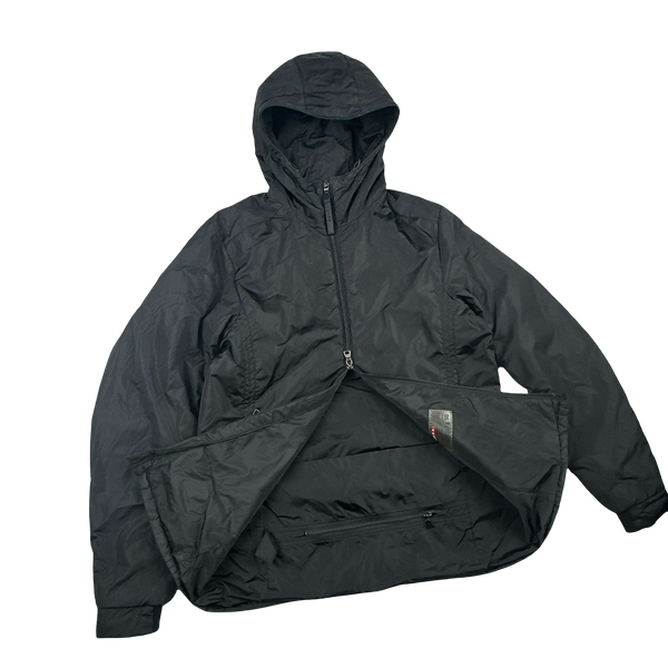 Prada Black Red Tab Packable Bag Nylon Windbreaker Jacket - Large