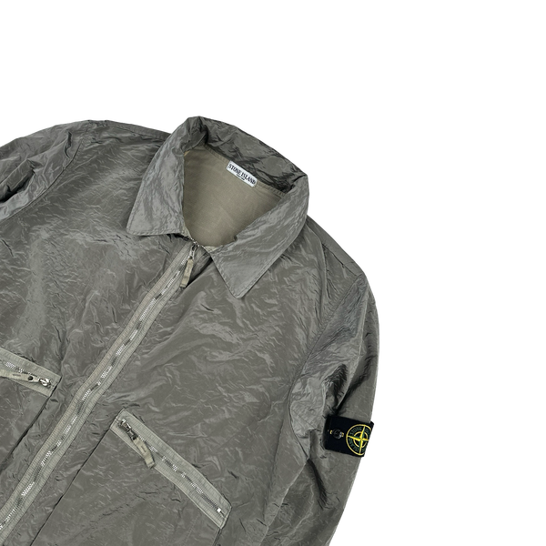 Stone Island 2008 Archive Grey Nylon Metal Bomber Jacket - 3XL