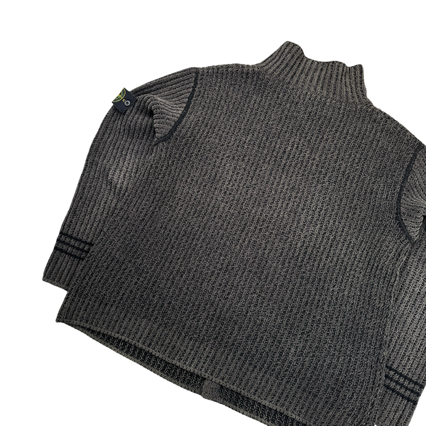 Stone Island Vintage 2003 Thick Knit Button Up Cardigan - XXL
